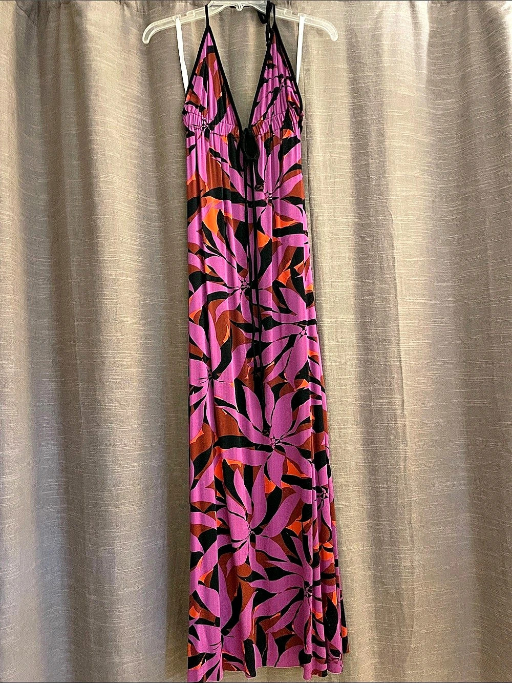 Karina Grimaldi Shop LX Floral Maxi Dress Pink & Black Medium NWT